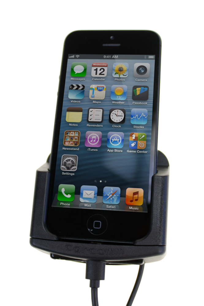 Aktive KFZ Auto Handy Halterung mit Ladestation für iPhone 5 5C 5S